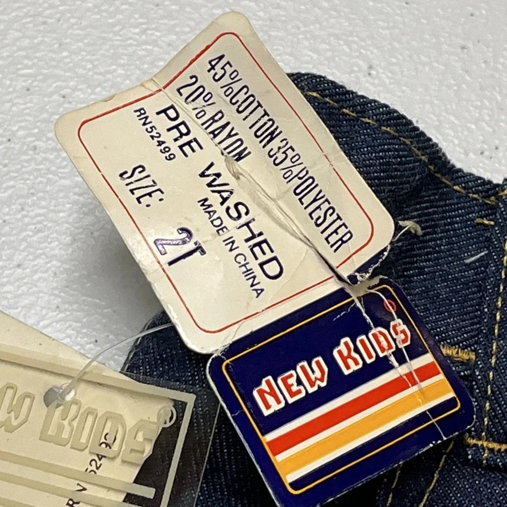 Vintage New Kids Jeans Boys 2T Dark Indigo Back Pocket Detail Retro 70s 80s